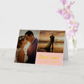 2フォト金ゴールド赤面結婚の感謝 箔グリーティングカード (蘭)