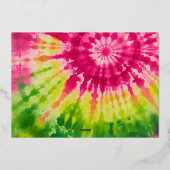 2フォト鮮やかレトロタイダイのクリスマス – 応援 箔シーズンカード (裏面)