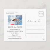 2フォト・ゴールド・フォイル・ホリデー・ウェディング・セーブザ・デート シーズンポストカード (裏面)