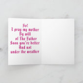 2フォークの鳥、羽の鳥、良い母親になる サンキューカード (内部)