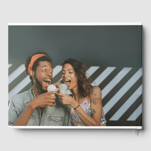 2フスタイリッシュル写真シンプルの結婚カスタム ゲストブック (裏面)