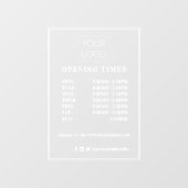 2フレームカスタマイズビジネスロゴの営業時間 ウィンドウサイン (シート)