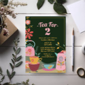 2フローラお洒落秒誕生日のお茶 招待状