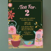 2フローラお洒落秒誕生日のお茶 招待状