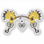 2フーポー鳥食べの虫の漫画 シール (正面)