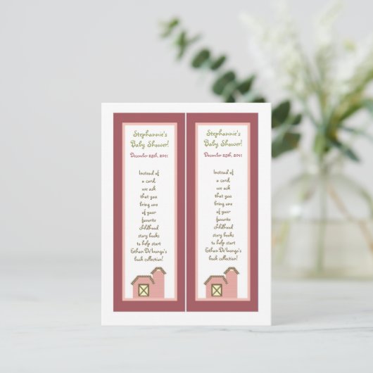 2ブックマークアビーズファームピンクガーリーバーンドアニマルカウズ インビテーションポストカード (スタンド正面)