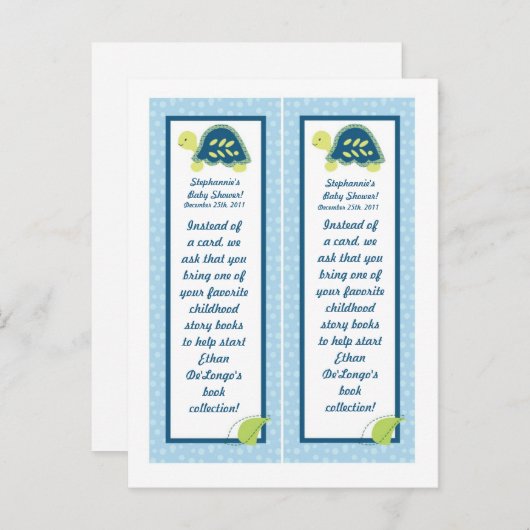 2ブックマークタートルリーフ海ウミガメ インビテーションポストカード (正面/裏面)