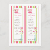 2ブックマークティーパーティーピンクパステルフラワーズ ポストカード (正面)