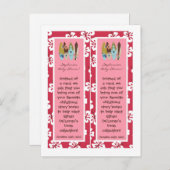 2ブックマークピンクハワイアンルアウ(ハワイ式宴会)トロピカル インビテーションポストカード (正面/裏面)