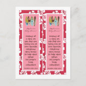 2ブックマークピンクハワイアンルアウ（ハワイ式宴会）トロピカル インビテーションポストカード (正面)