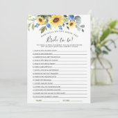 2ブライダルシャワーゲームサンフラワーユーカリプタスカード 招待状 (スタンド正面)