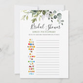 2ブライダルシャワーゲームユーカリエレガントプタスカード 招待状 (裏面)
