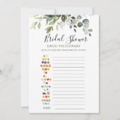 2ブライダルシャワーゲームユーカリエレガントプタスカード 招待状 (裏面)