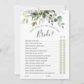 2ブライダルシャワーゲームユーカリエレガントプタスカード 招待状 (裏面)