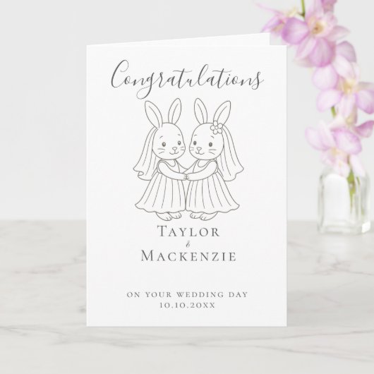 2ブリデバニーラビットズおめでとう結婚の カード (蘭)