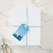 2ブルークジラ赤ちゃんシャワーパーティープレゼントラベル ギフトタグ (より糸付き)