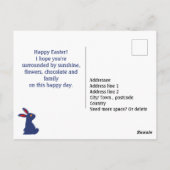 2ブルーバンニーのイースターフォーカル🐰カスタム文字 ポストカード (裏面)