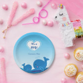 2ブルーホエールベビーシャワーパーティープレート ペーパープレート (パーティー)