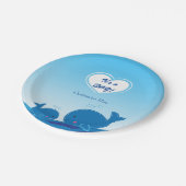 2ブルーホエールベビーシャワーパーティープレート ペーパープレート (アングル)