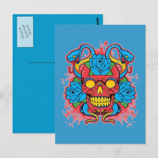 2ヘビ葉書 ポストカード (正面/裏面)