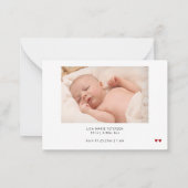 2ベビーシンプル写真エレガントスクリプ感謝していトユー ノートカード (裏面)