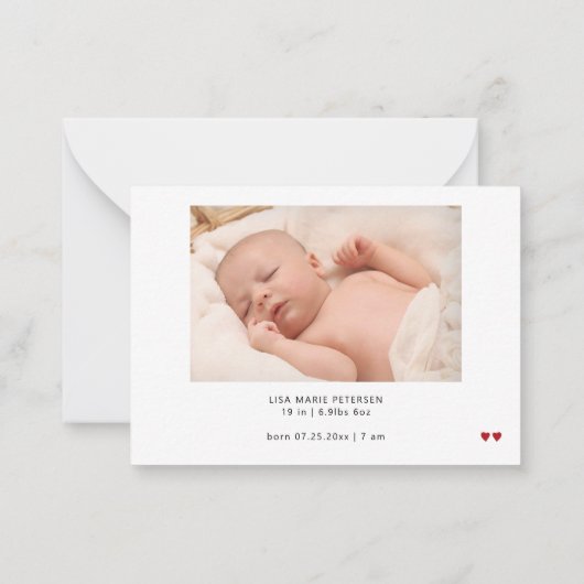 2ベビーシンプル写真エレガントスクリプ感謝していトユー ノートカード (裏面)