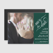 2ペインフォトウェディング日付エメラルドマグネットを保存 (正面/裏面)