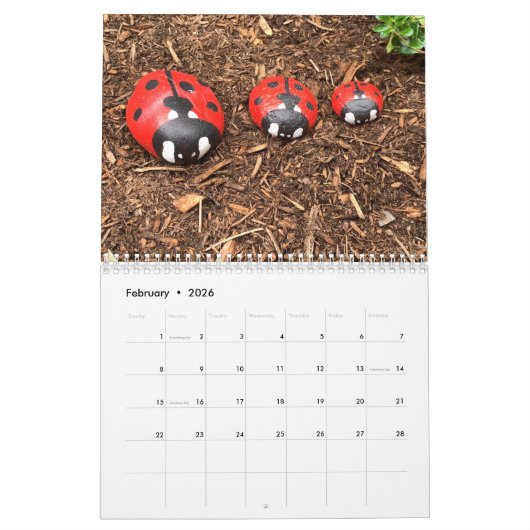 2ペカスタマイズージ中の写真カレンダー、白 カレンダー (2月 2026)