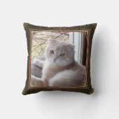 2ペットフォトキープサク、金ゴールド/紫ヴィンテージフレーム –  クッション (裏面)