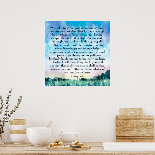 2ペテロ1:4-8ポスター ポスター (キッチン)