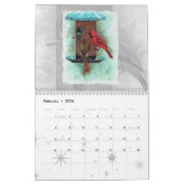 2ページMediumCalendar、白 カレンダー (2月 2026)