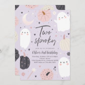 2ボホ不気味ハロウィーン幽霊2nd誕生日パーティー 招待状 (正面/裏面)