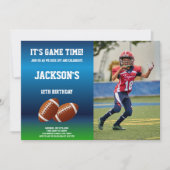 2ボールサッカー誕生日招待状と写真 招待状 (正面)