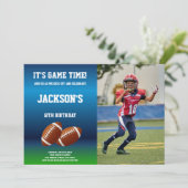 2ボールサッカー誕生日招待状と写真 招待状 (スタンド正面)