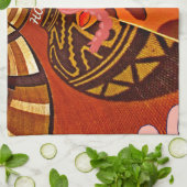 2ポニーテイルアートのキリン キッチンタオル (折り畳み)