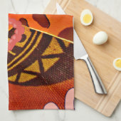 2ポニーテイルアートのキリン キッチンタオル (四つ折り)