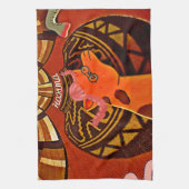 2ポニーテイルアートのキリン キッチンタオル (縦)