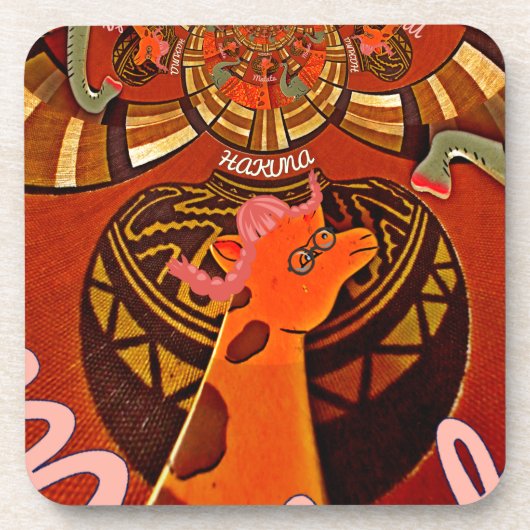 2ポニーテイルアートのキリン コースター (正面)