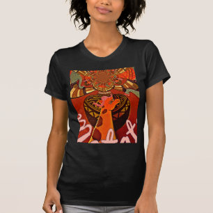 2ポニーテイルアートのキリン Tシャツ