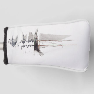 2マストのスクーナー船とドリーバイウィンスローホーマー ゴルフヘッドカバー