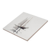 2マストのスクーナー船とドリーバイウィンスローホーマー タイル (側面)