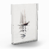 2マストのスクーナー船とドリーバイウィンスローホーマー フォトブロック (左)