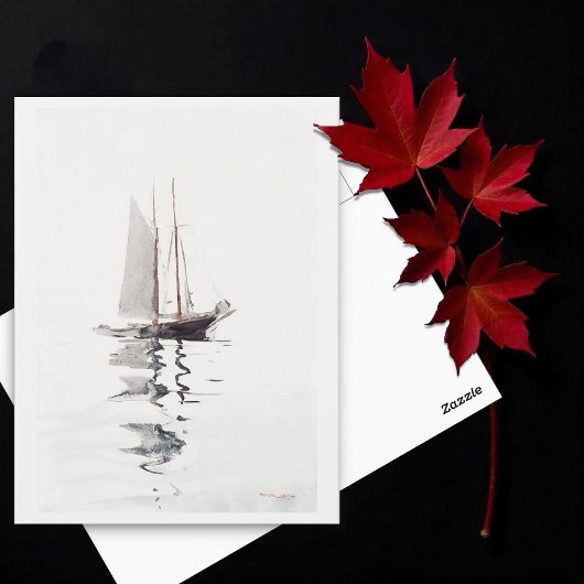 2マストのスクーナー船とドリーバイウィンスローホーマー ポストカード