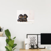 2ミニダックスンディシント座り ポスター (ホームオフィス)