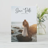 2ミニマル枚の写真を保存して日付招待状カード セーブザデート (スタンド正面)