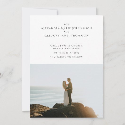 2ミニマル枚の写真を保存して日付招待状カード セーブザデート (裏面)