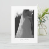 2ミニマル – 写真白黒結婚の駆け落ち 案内状 (スタンド正面)