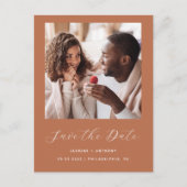 2ミニマル-Photo Script Terracotta日付の保存 案内ポストカード (正面)