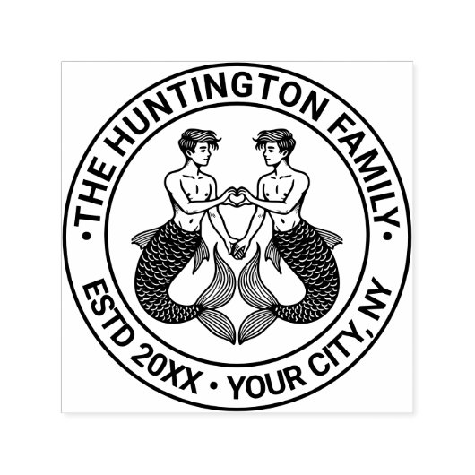 2メルメンメイキングハートサインファミリー名日付開始 セルフインキングスタンプ (デザイン)