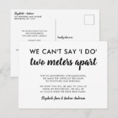 2メートルの距離を保って延期します 結婚式の日程変更 案内ポストカード (正面/裏面)